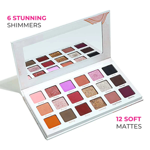 Praush - The Showstopper Eyeshadow Palette With 18 Pigmented Shades & No Fallout