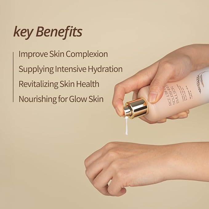 FARMSTAY Rice & Bifida Nourishing Emulsion, Dark Spots Correcting Remover with Niacinamide, Hydrating & Smoothing Rice Moisturizer for Glow Skin, for Women & Me