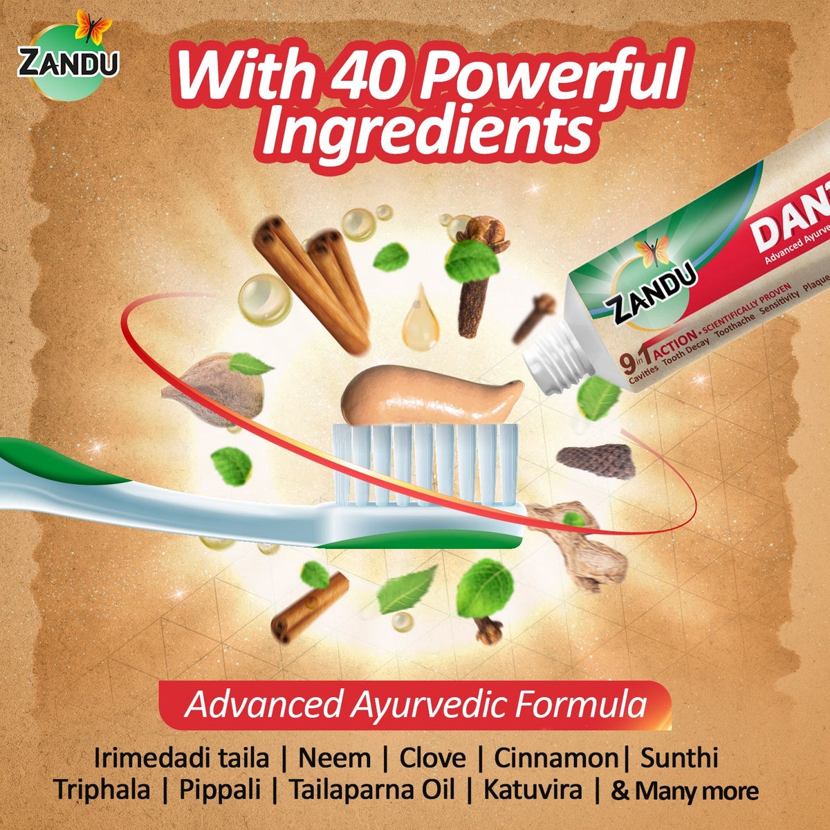 Zandu-O Oil Pulling Toothpaste with Irimedadi Taila 200g