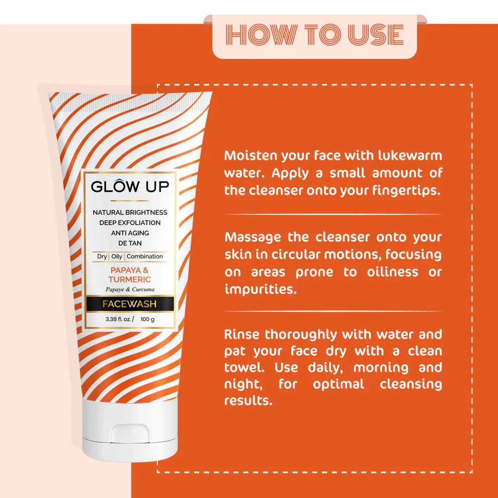 Glow Up PAPAYA & TURMERIC FACE WASH 100g