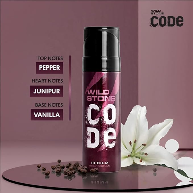 Wild Stone CODE Iridium Long Lasting No Gas Perfume Body Spray For Men 120ml