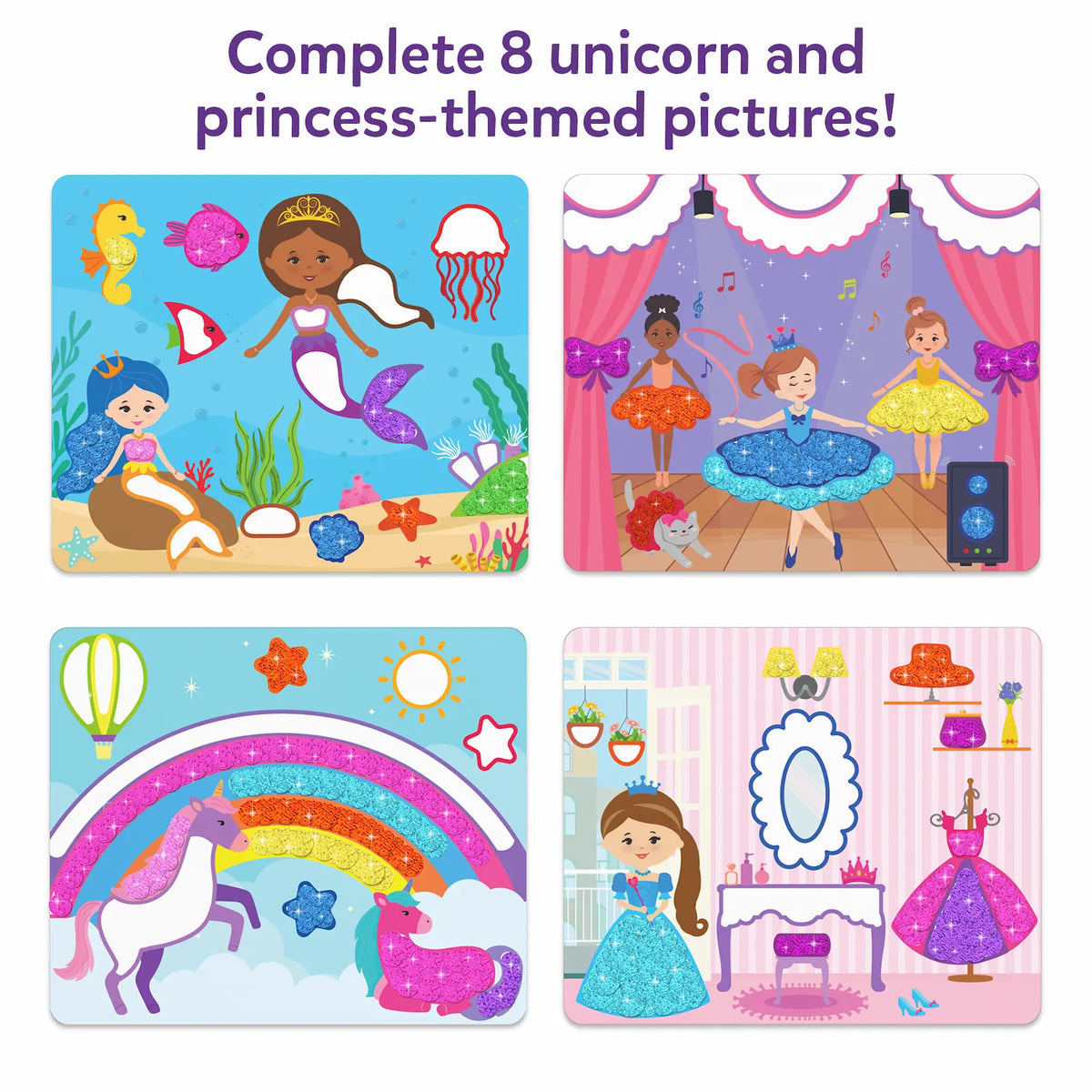 Skillmatics Dot it! Sparkle Edition - Unicorns & Princesses | No mess sticker art (ages 3-7)