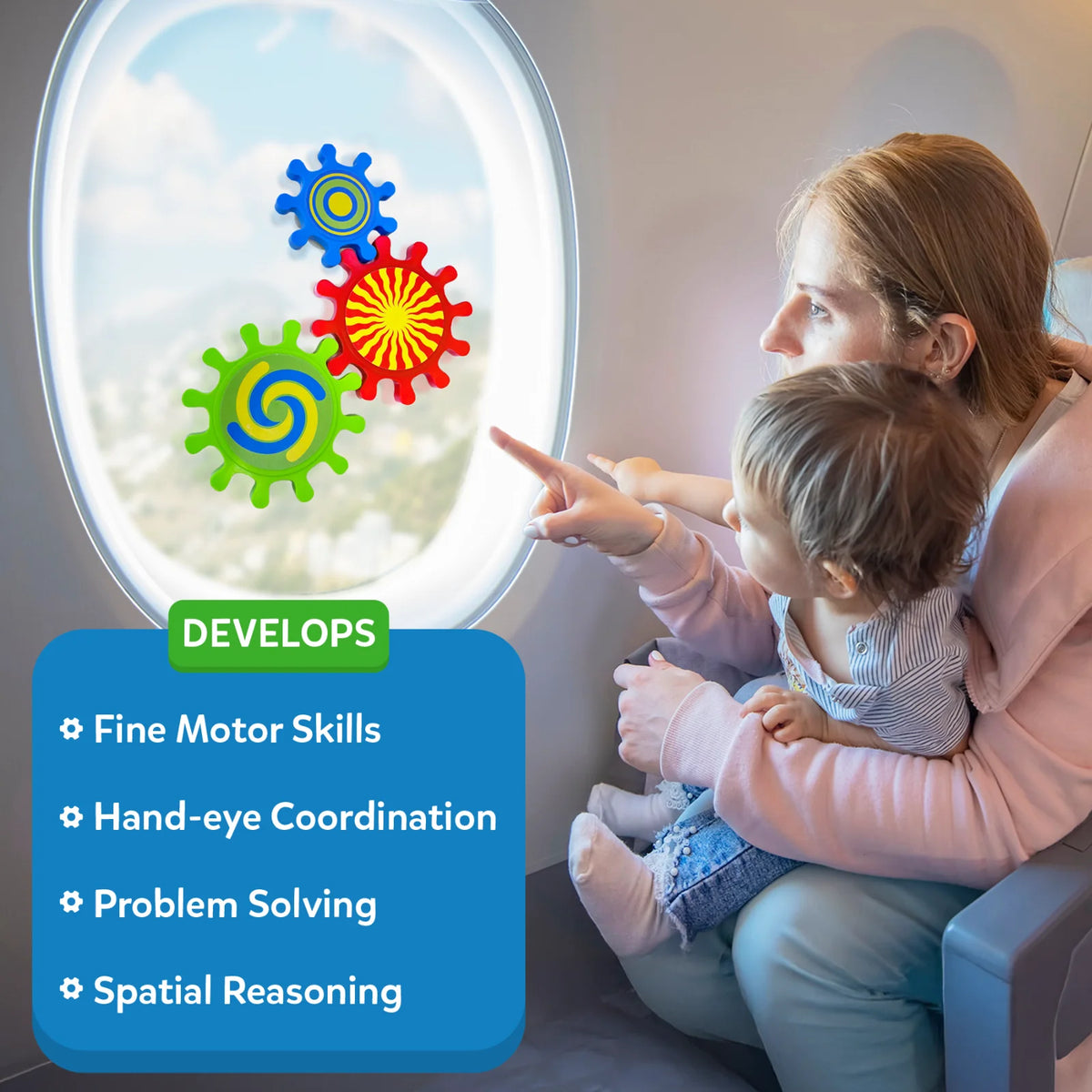 Skillmatics Spinny Gears: Pattern Pop | 5 Interlocking Gears (Ages 6-36 months)
