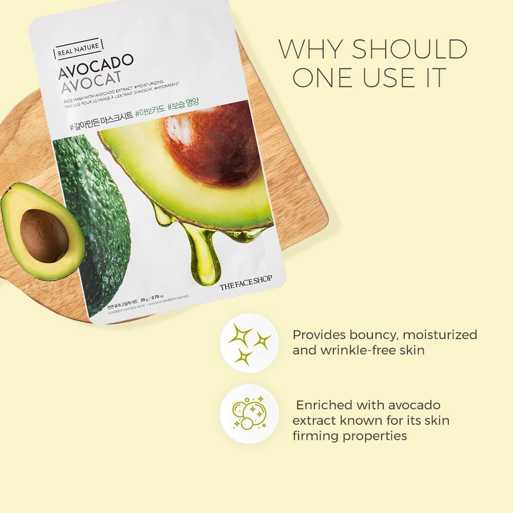 The Face Shop Real Nature Avocado Face Mask 20g