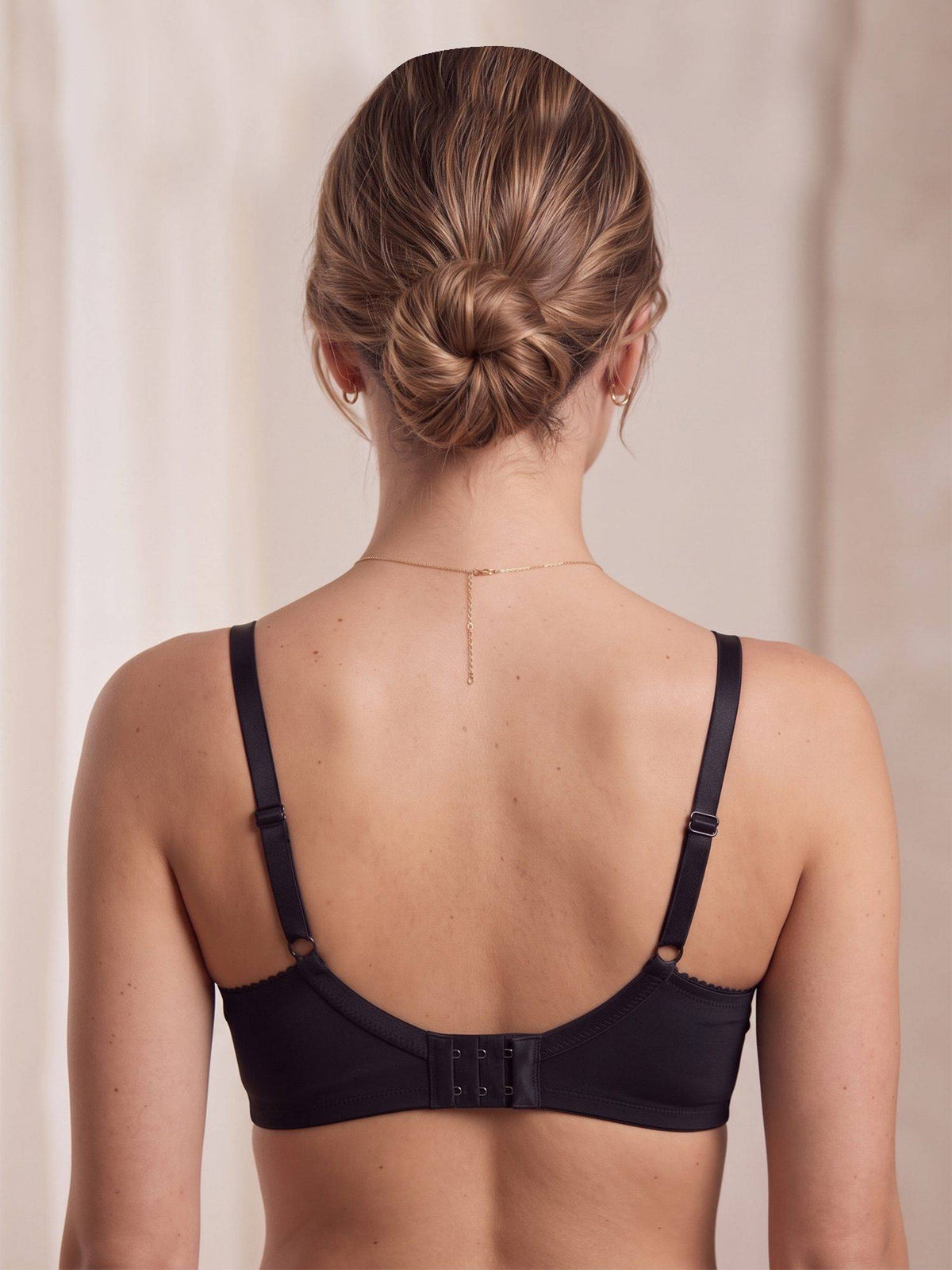 2PEACE Black Non Padded Underwire Self Design Seamless Bralette Bra