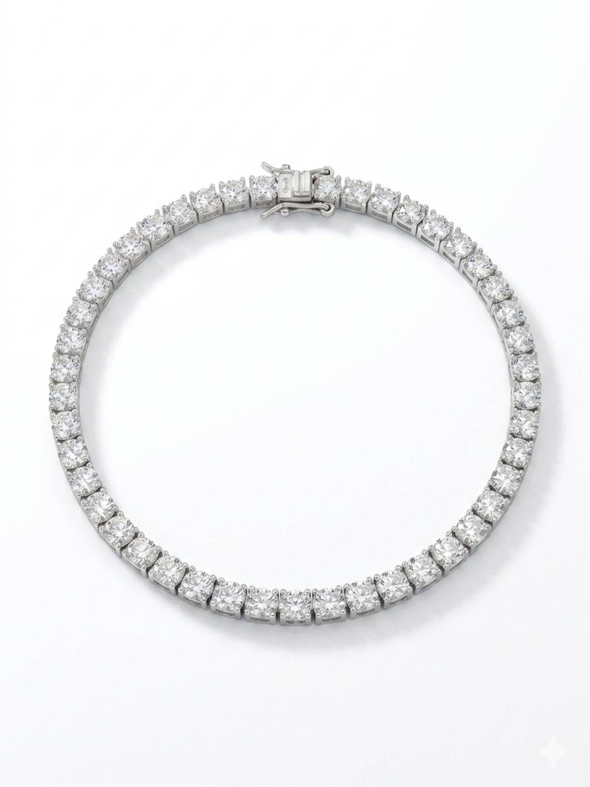 925 SILLER Sterling Silver Sparkling Tennis Anklet for Women
