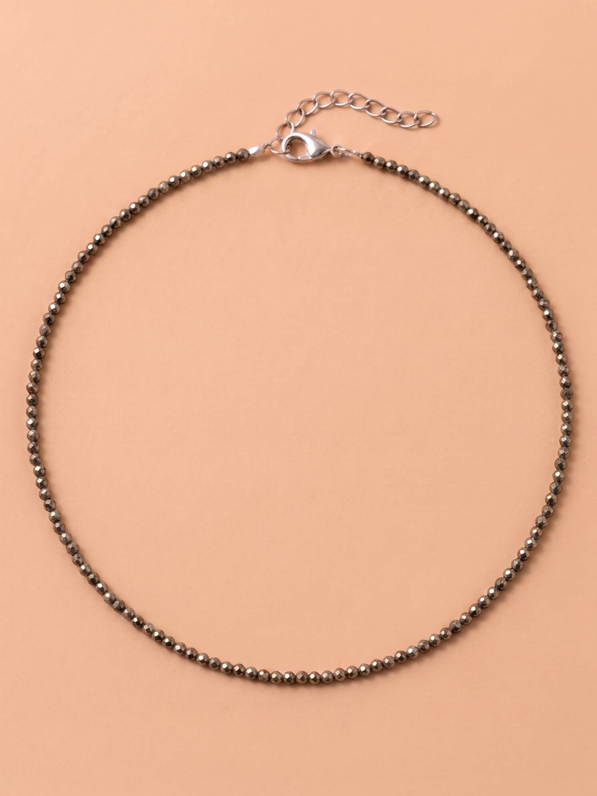 925 SILLER Pure Silver Pyrite Stone Beaded Anklet for Women and Girls (Pair of 2 )