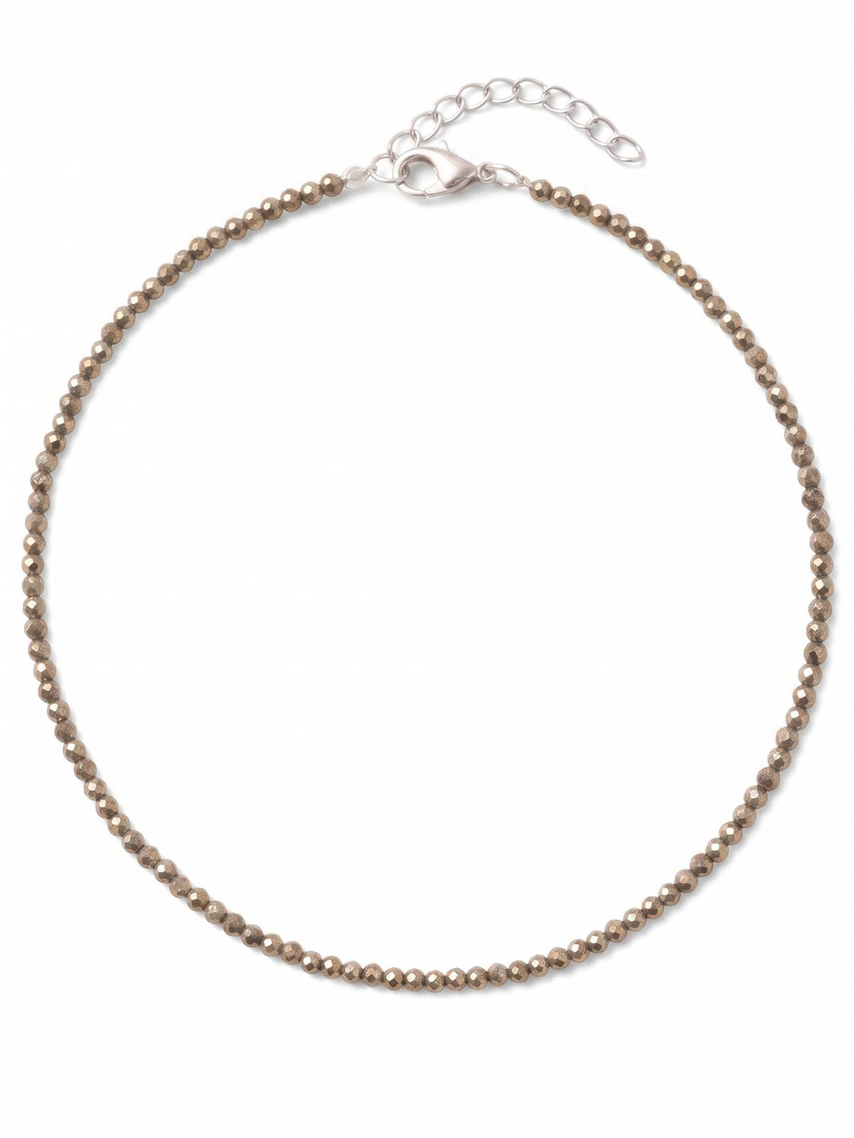 925 SILLER Pure Silver Pyrite Stone Beaded Anklet for Women and Girls (Pair of 2 )