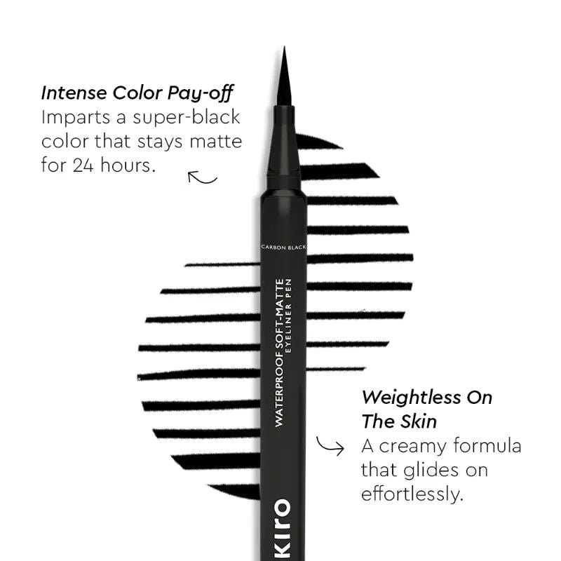 KIRO Waterproof Soft-Matte Eyeliner Pen - Carbon Black (1.1ml)