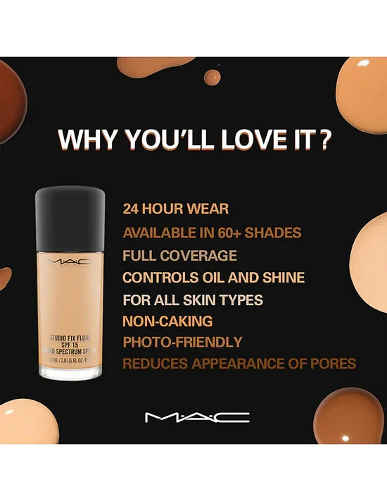 Mac Studio Fix Fluid foundation Spf 15 Broad Spectrum Spf 15 30ml NC35