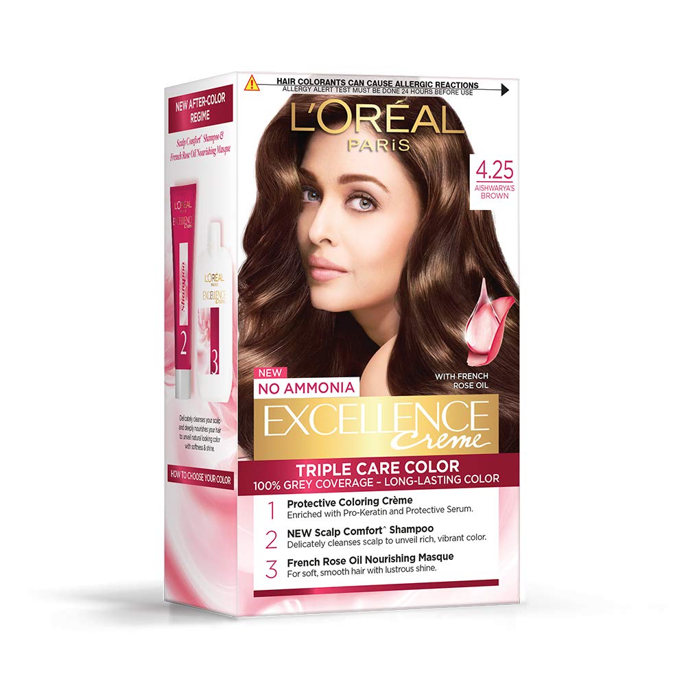 LOREAL PARIS CASTING HAIR COLOR Loreal Paris Excellence Creme Triple Care Color 4.25 Aishwarya'S Brown 100G+72ml