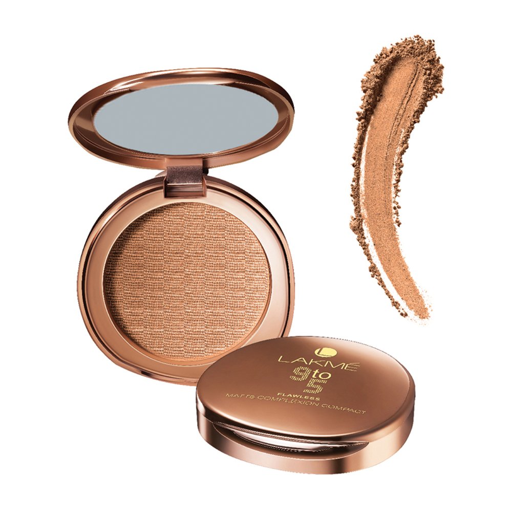 Lakme 9 to 5 Flawless Matte Complexion Compact Powder|| Apricot|| Absorbs Oil|| Conceals & Gives Radiant Skin - All Day Matte Finish Face Makeup|| 8 g 8 g (Pack