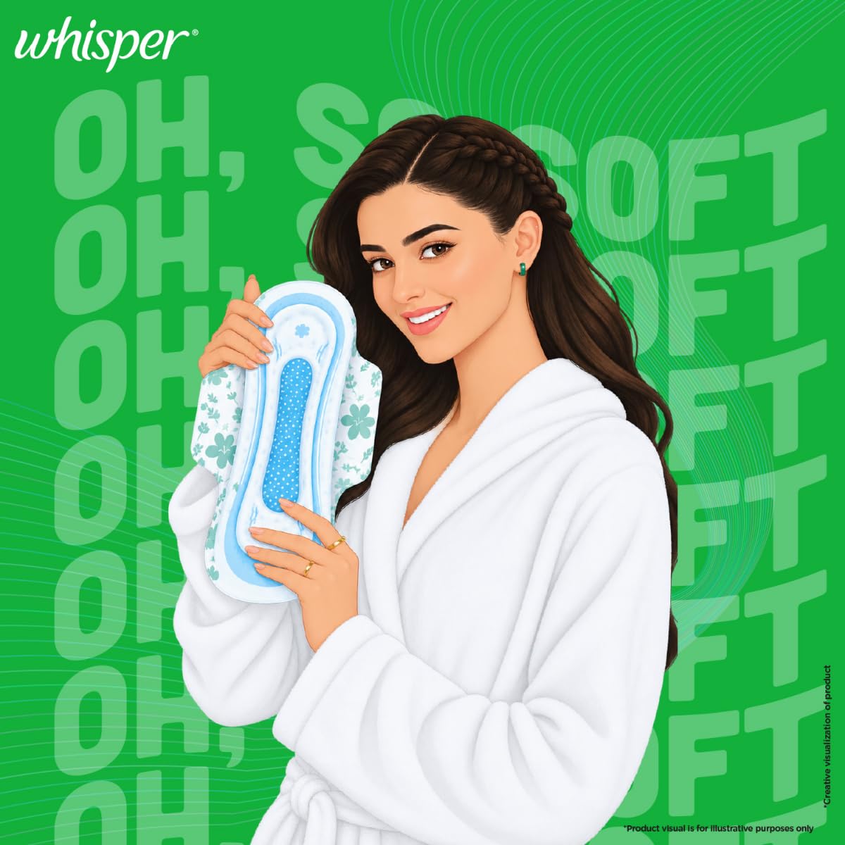 Whisper Ultra Upto No Gap No Leaks* Sanitary Pads, 15 XL Pads, For Heavy Flow Protection, With CURVEWEAR Technology, Cotton Like Softness, Disposable Wrapper, L