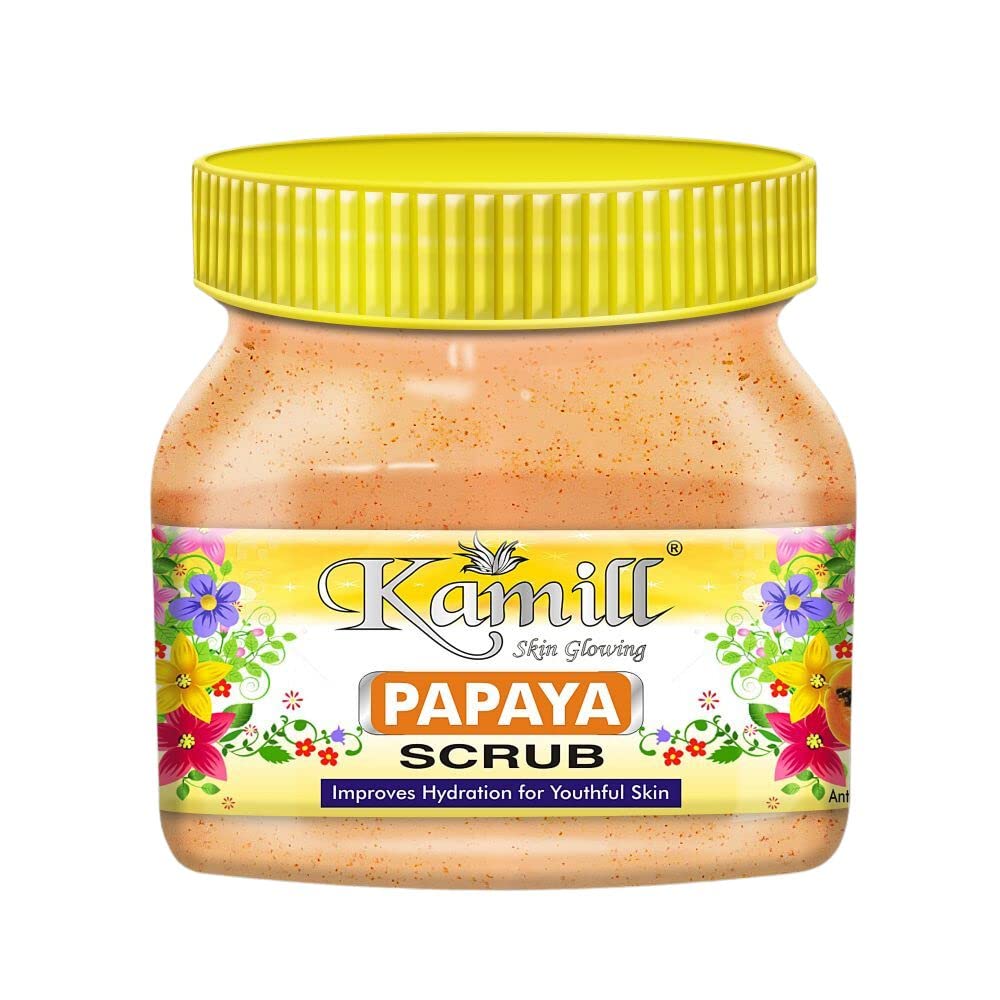 Kamill Papaya Body Scrub & Face Scrub for Women & Men | Exfoliate Scrub | Blackhead Remover, Whitehead Remover, Dead Skin Remover | Papaya Scrub for Face | Face