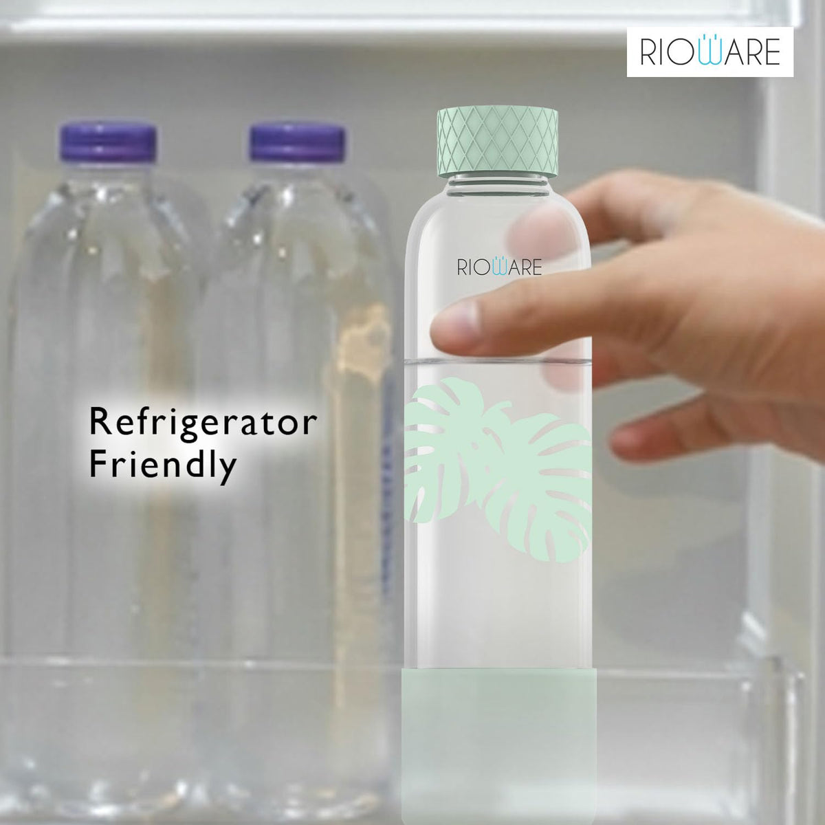 Rioware® Purifa Pro Borosilicate Glass Water Bottle With Silicon Sleeve (750Ml) | Airtight Lid | Leak Proof | Silicon Cap | Fridge Water Bottles For Home, Offic