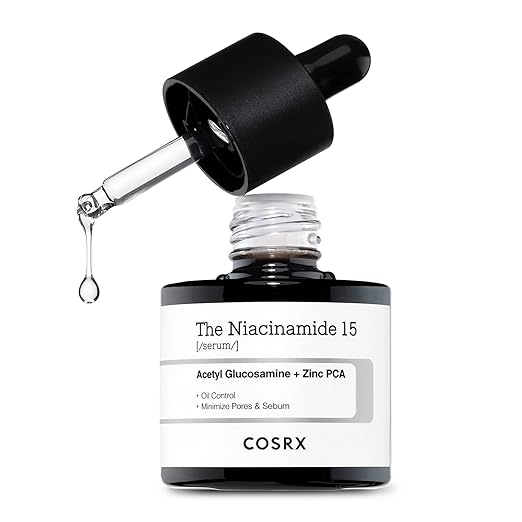 Cosrx Niacinamide 15% Face Serum 20ml | Minimizing Pores & Sebums | Blemish Treatments for Discoloration | Dark Spots | Enlarged Pores | Artificial Fragrance-Fr