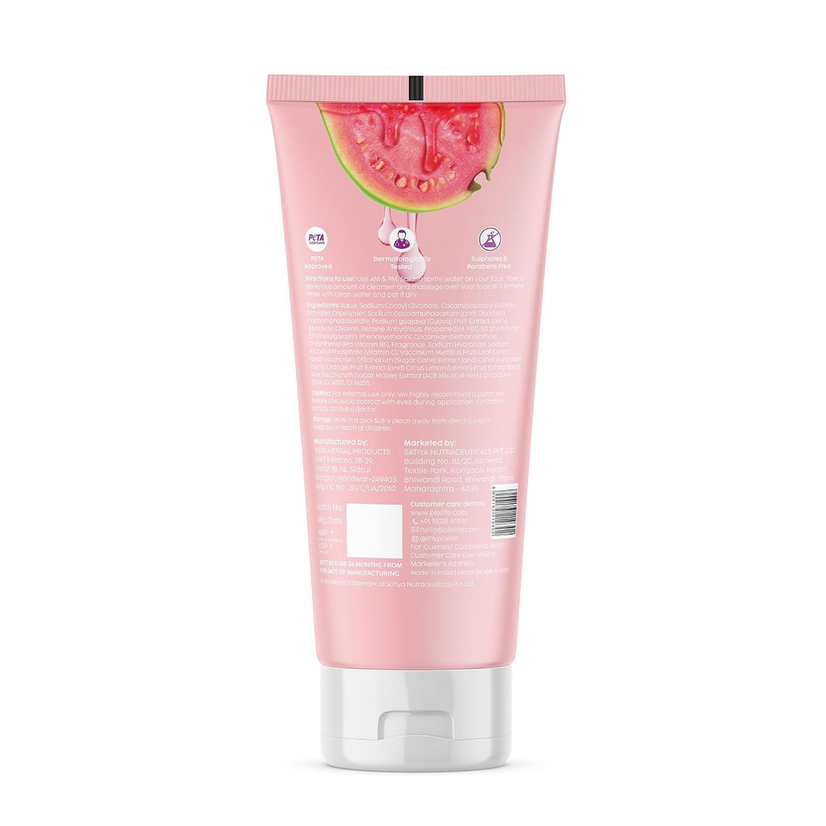 Plix Guava Glow Juicy Cleanser | With Vitamin C & Guava Extract | Hydrates & Brightens Skin | Gently Cleanses | All Skin Types | Dermatologically Tested | 150ml