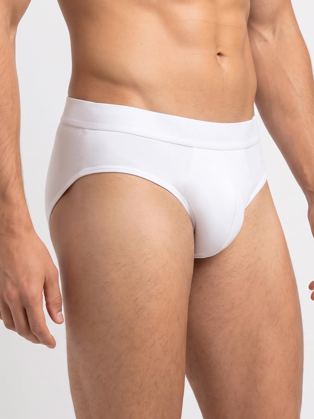Park Avenue Men Regular Fit Solid Pattern Modal Elastane Blend Brief L White