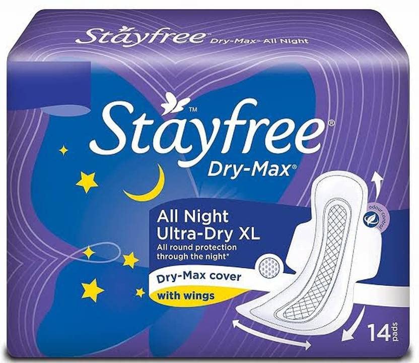 STAYFREE best Dry-Max All Night Ultra-Dry With Wings - XL (14 +14 Sanitary Pads) Sanitary Pad (Pack of 28)