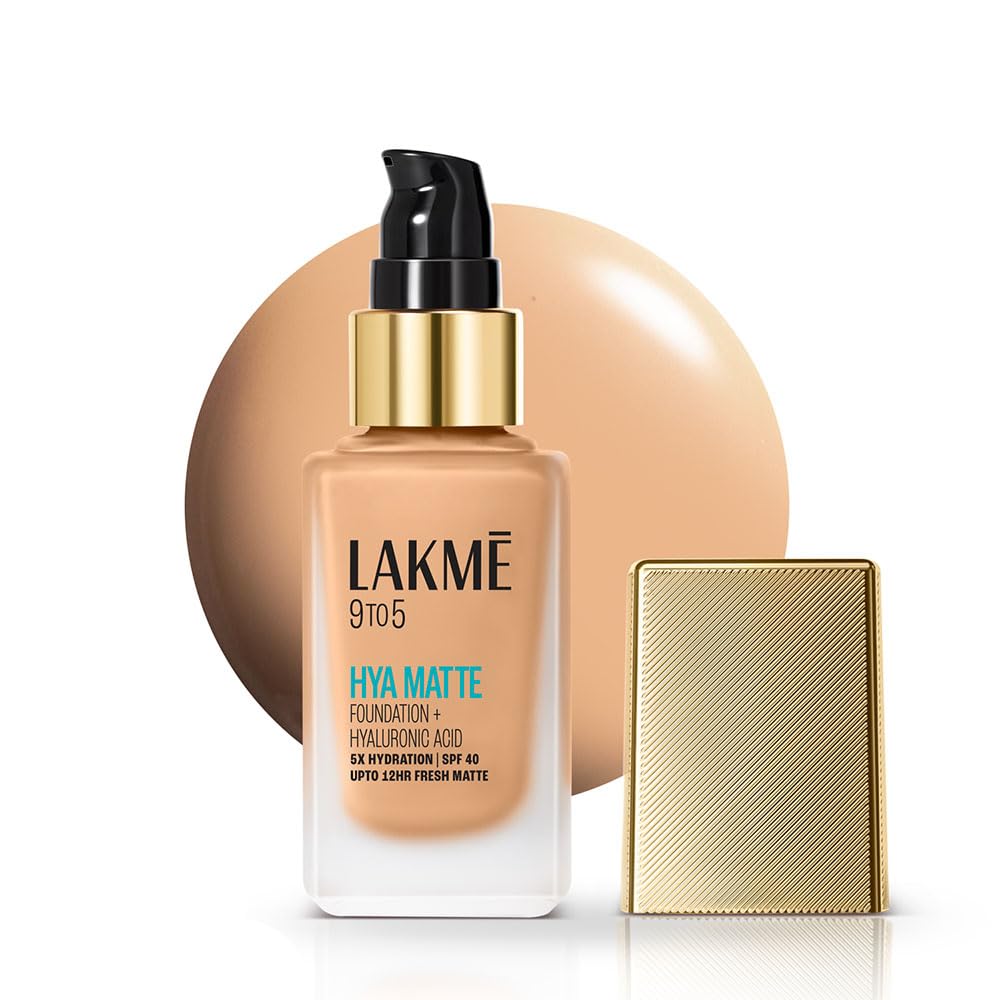Lakme 9to5 Hya Matte Foundation + Hyaluronic Acid Cool Rose - 25ml