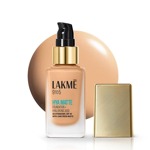 Lakme 9to5 Hya Matte Foundation + Hyaluronic Acid Cool Rose - 25ml