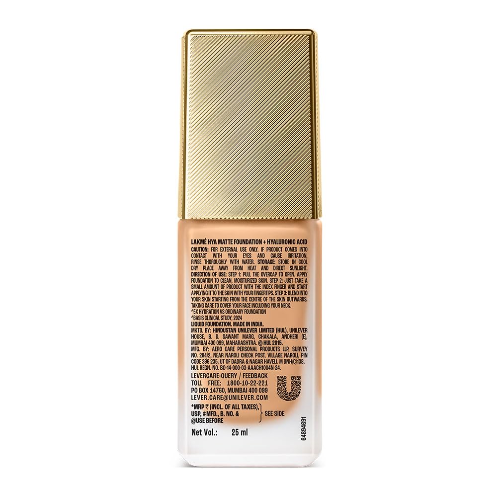 Lakme 9to5 Hya Matte Foundation + Hyaluronic Acid Cool Rose - 25ml