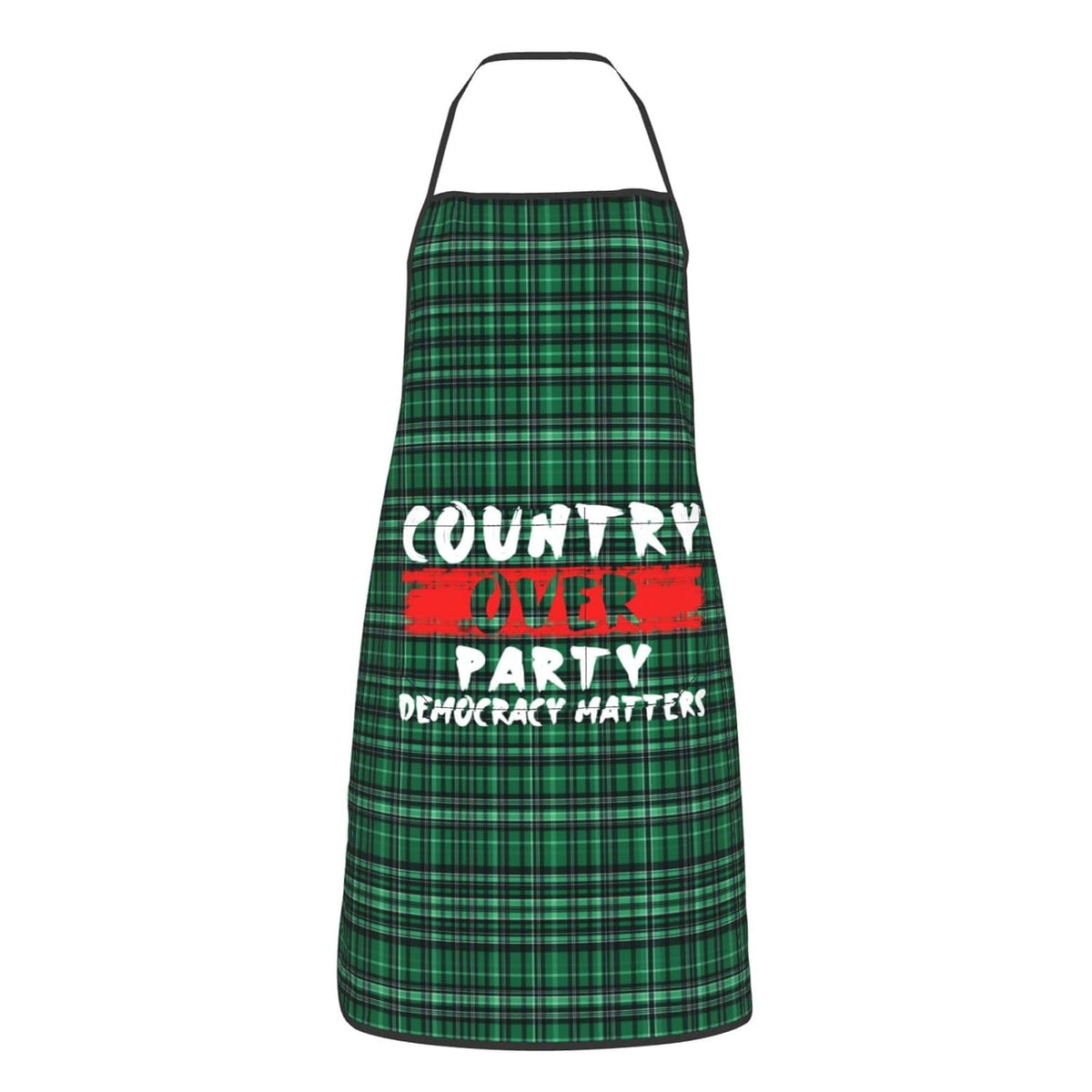 Country Over Party, Democracy Matters Apron for cooking with Pockets Women Men Kitchen Chef Funny Aprons