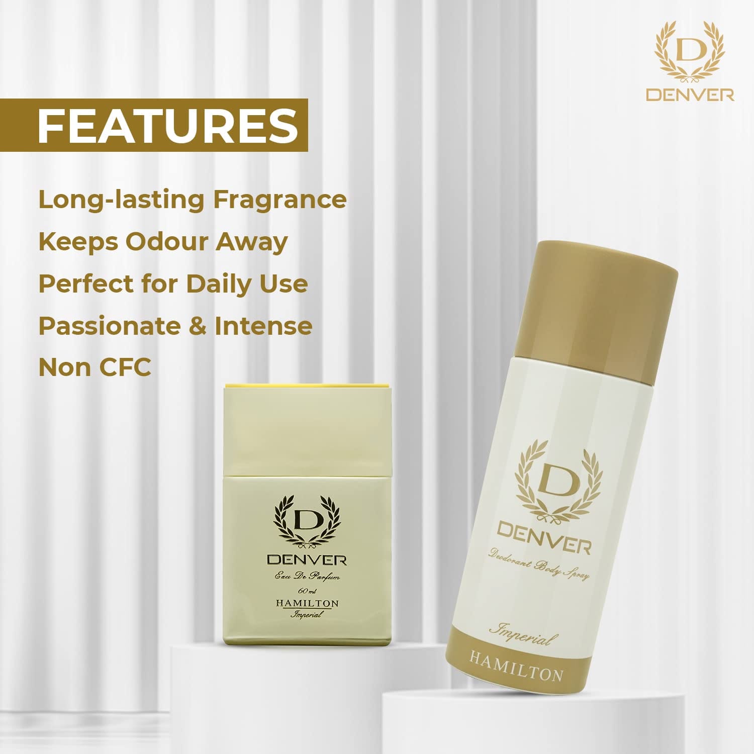 DENVER - Imperial Gift Set - Imperial Deodorant (165ML) + Perfume (60ML) - Men