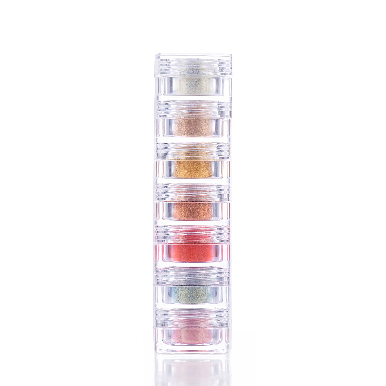 PAC Pigment Tower (7 in 1) | Glitter Eyeshadow Powder Palette | Eye Makeup | 7 Glittery Shades | Blendable & Long Lasting for All Skin Type | Shimmery & Metallic Finish - Multicolor (02)