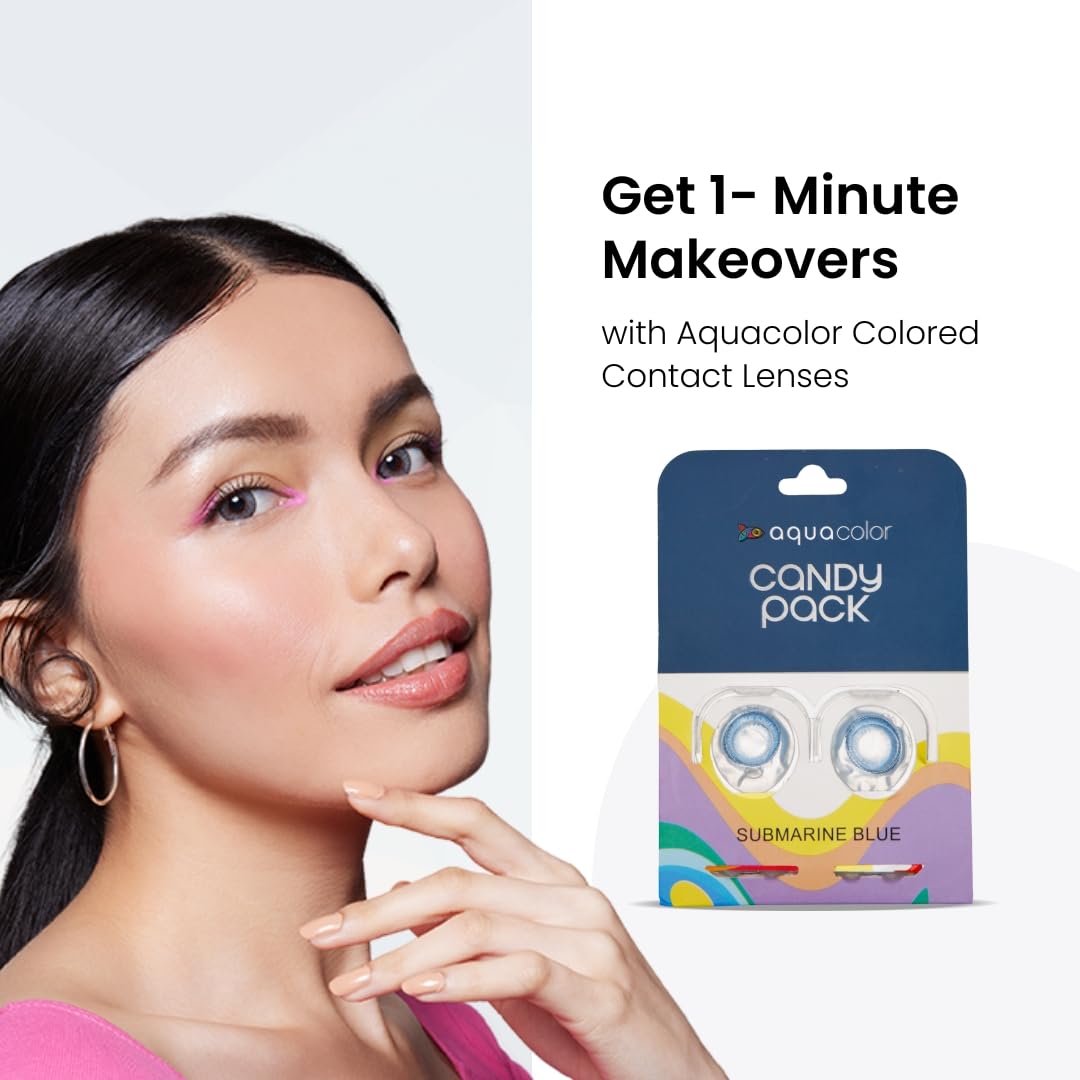 Aquacolor Submarine Blue Candy Pack Zero Power Colored Lenses (2 Lens/Box)