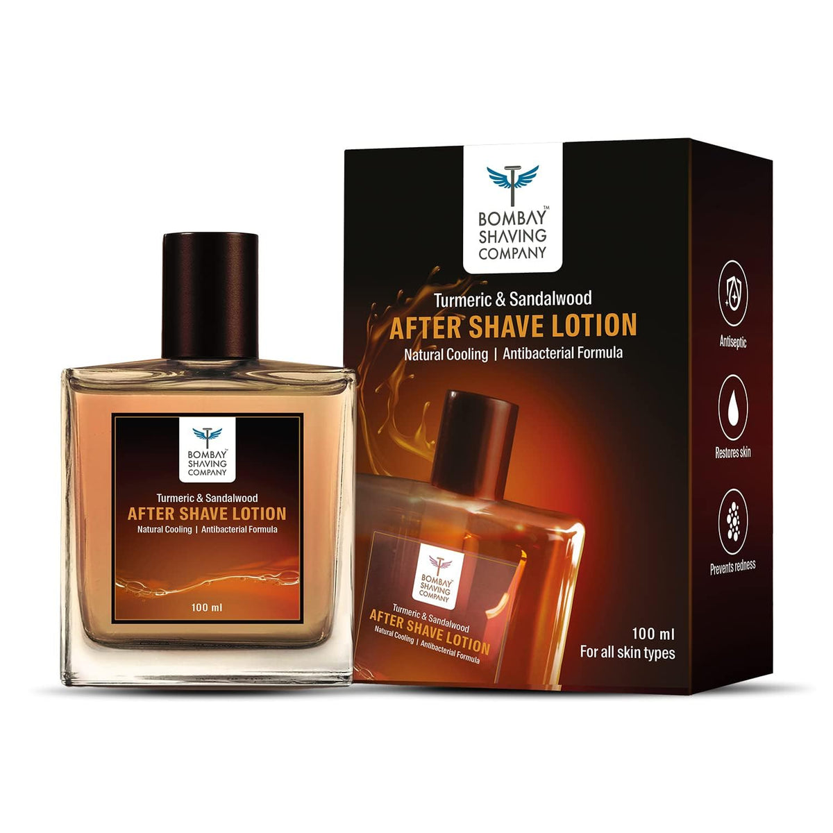 Bombay Shaving Company After Shave Lotion with Turmeric and Sandalwood, 100ml (Atomizer)