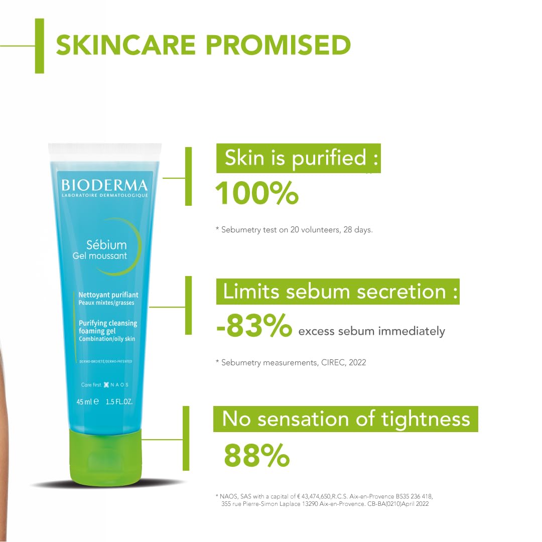 Bioderma Sebium Gel Moussant Purifying Cleansing Foaming Gel Combination/Oily Skin