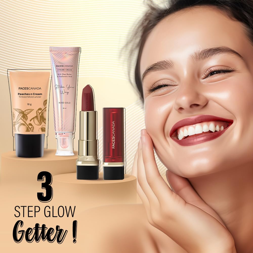FACES CANADA Peaches N Cream Tinted Moisturizer - Light 01, 18 g | Soft Peachy, Natural Glow | Lightly Tinted BB Cream | Non Oily Lightweight Gel Formula | Blen