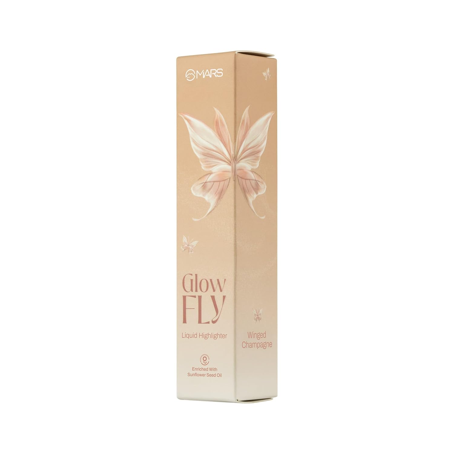 MARS Glow Fly Liquid Highlighter (10 ml) (01-WINGED ROSE) | Enriched With Sunflower Seed Oil | Radiant Glow | No Chunky Particles | Light-Weight & Long-Lasting | Ultra Blendable Formula