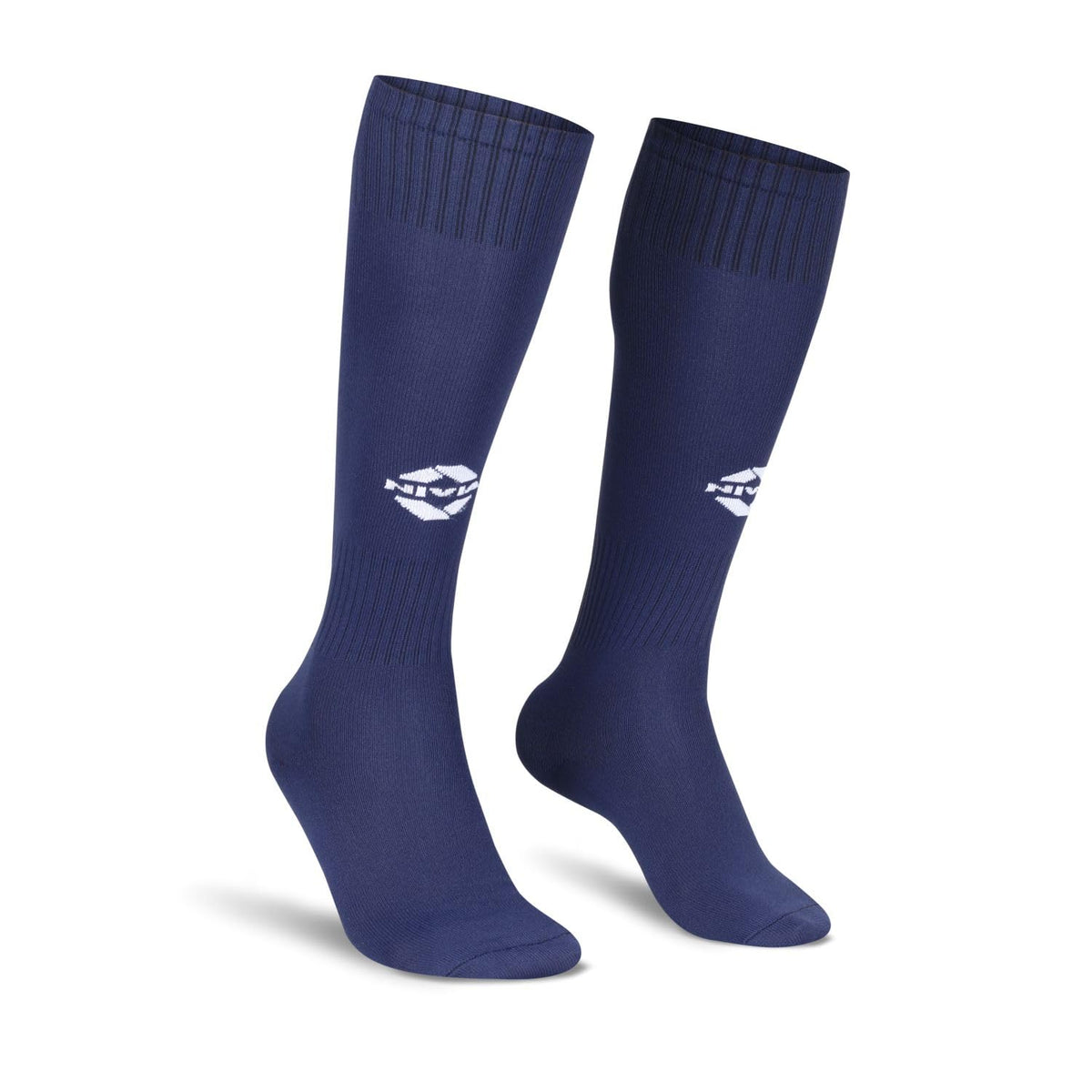 Nivia Plain Encounter Football Socks for Men and Women Knee Length Football Socks Sports Socks N. Blue/White Medium