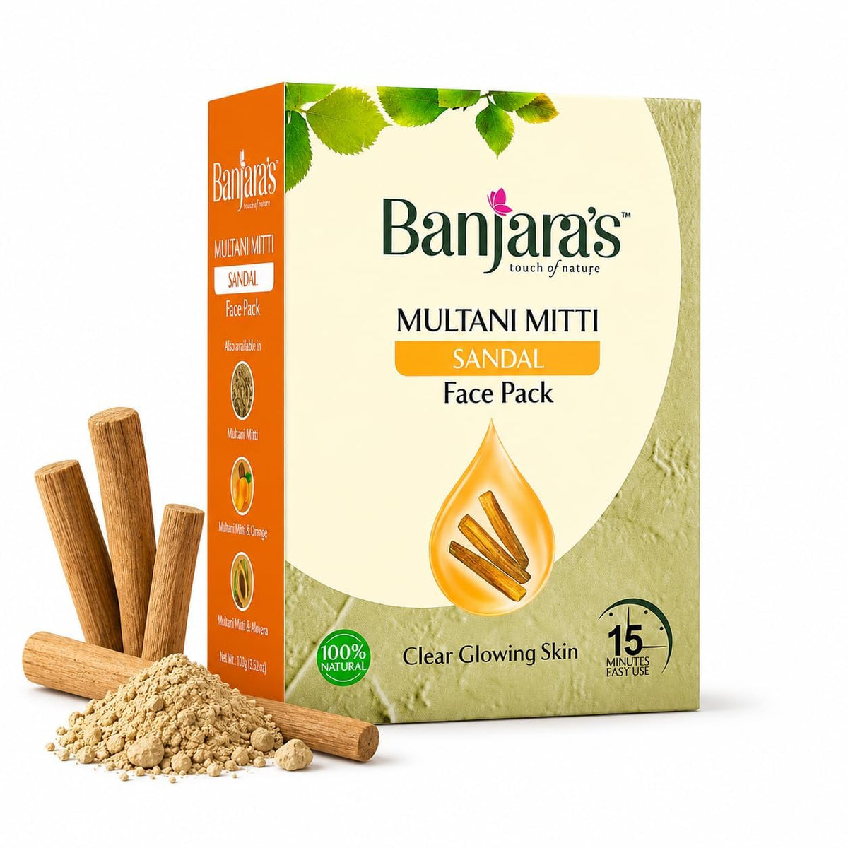 Orignal Multani Mitti Sandal Face Pack, 100g