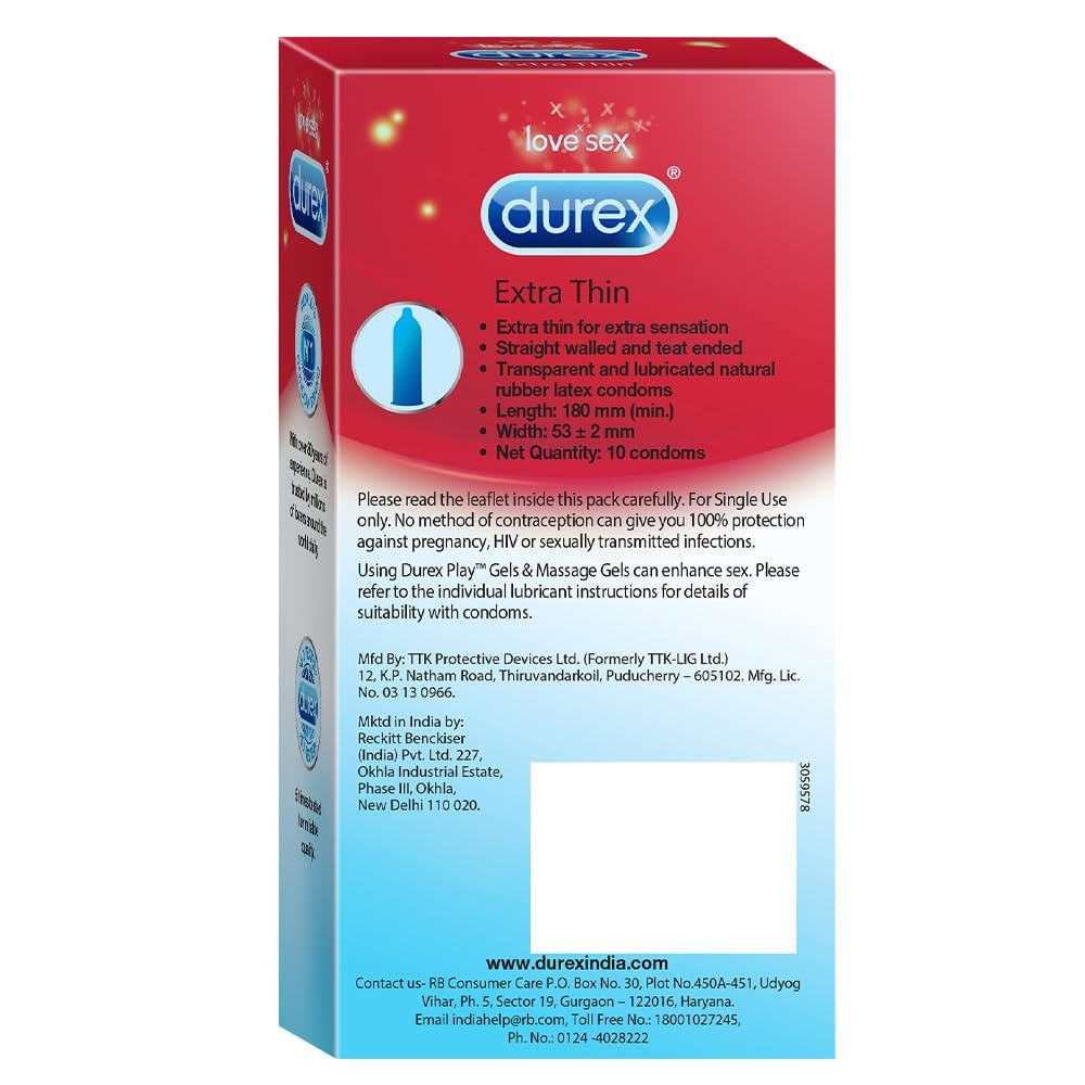 Durex Multi Pack Condoms for Men | Extra Time, Extra Dotted & Extra Ribbed | 10 Count (Pack of 4) Condoms Thin, Ribbed, Dotted & Extra time condoms