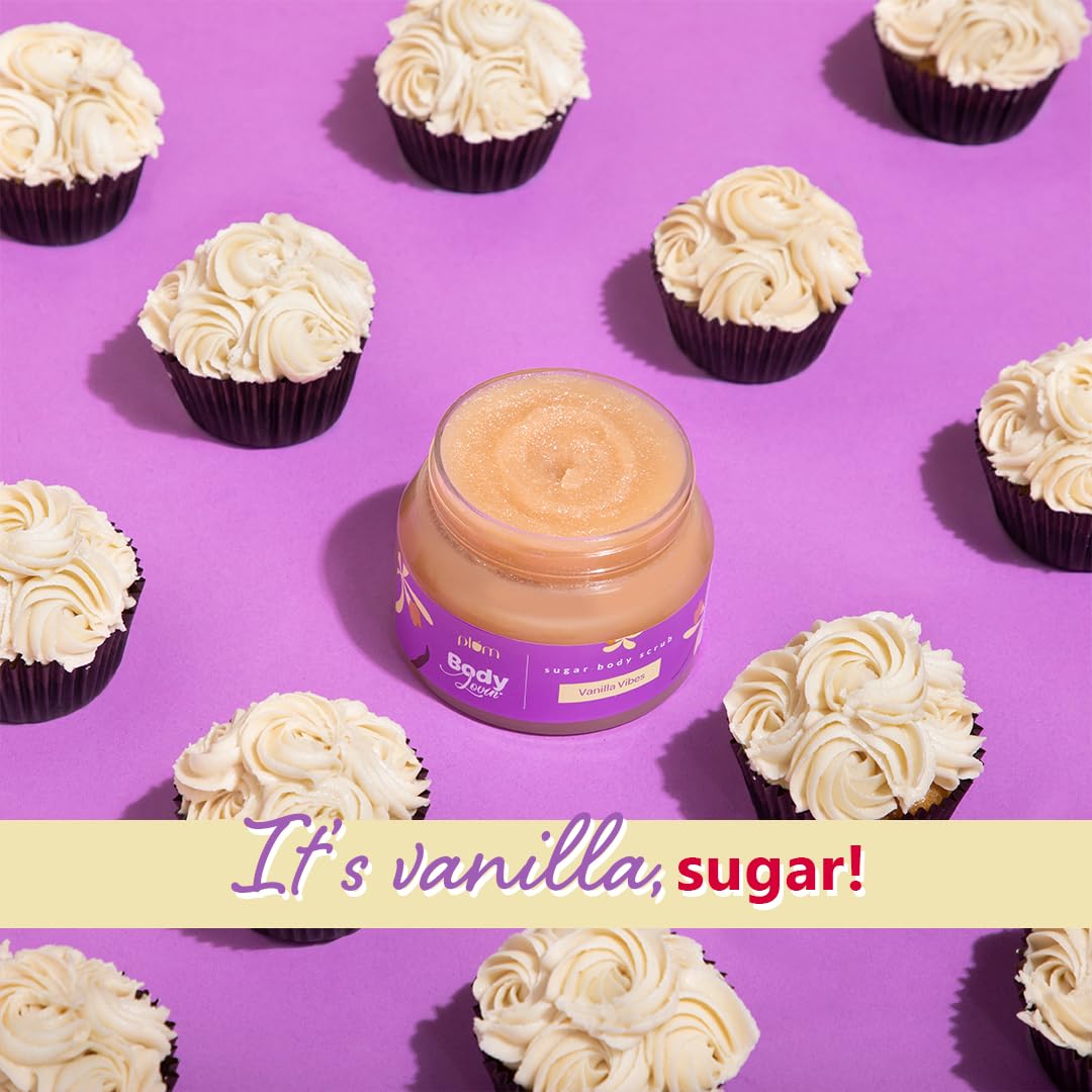 Plum BodyLovin' Vanilla Vibes Sugar Body Scrub | The Ideal Winter Body Scrub | Brazil Nut Oil | Skin Brightening | Deep Moisturization | 100% Vegan Vanila Vibes