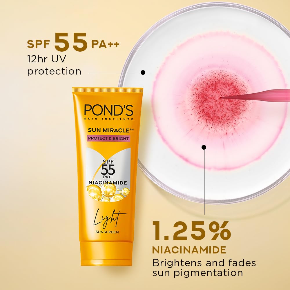POND'S Serum boost sunscreen For All skin types prevent and fade dark patches with the power of SPF 55 and NIACINAMIDE-C Serum 50g 50 g (Pack of 1)
