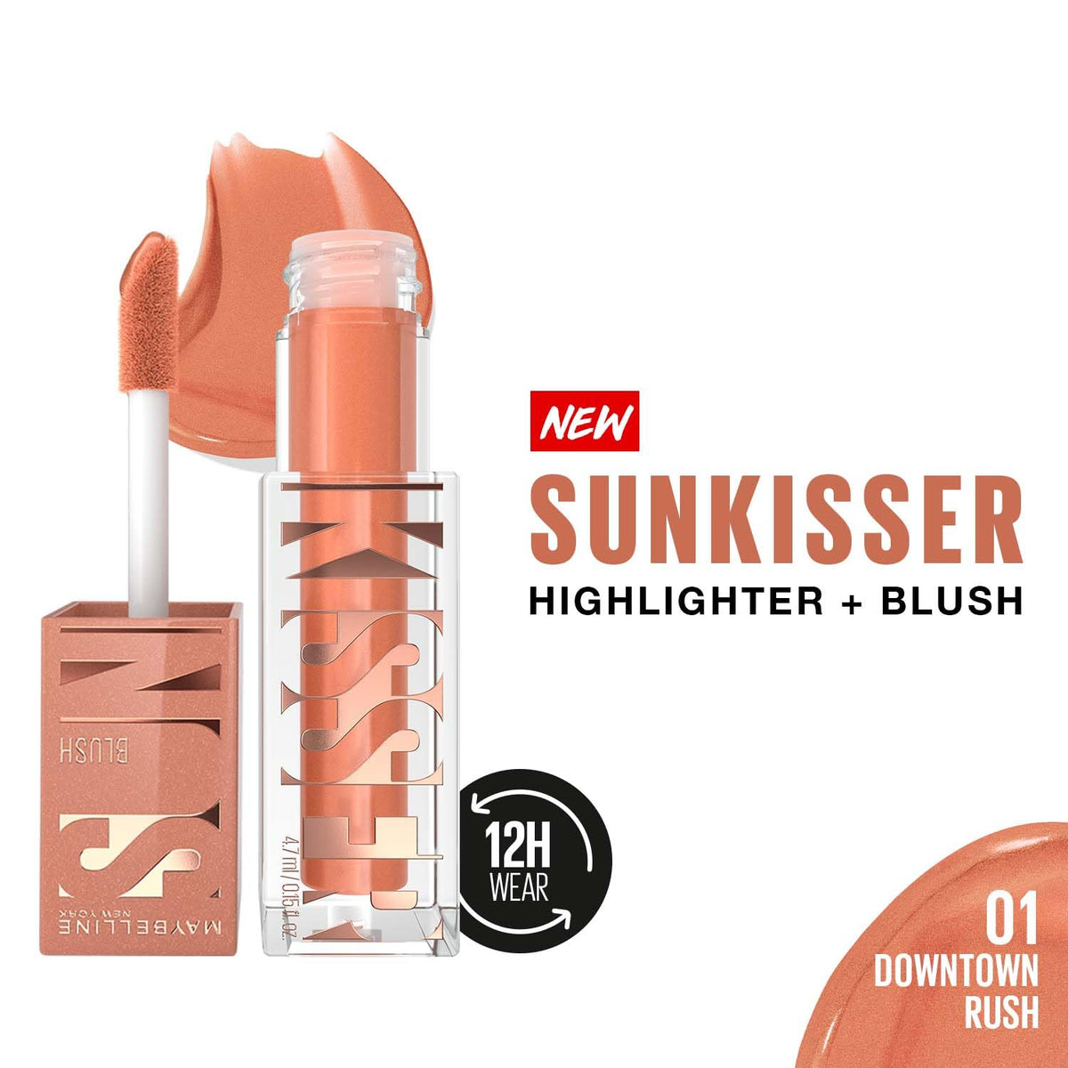 Maybelline New York Sunkisser Highlighter + Blush, 01 Downtown Rush
