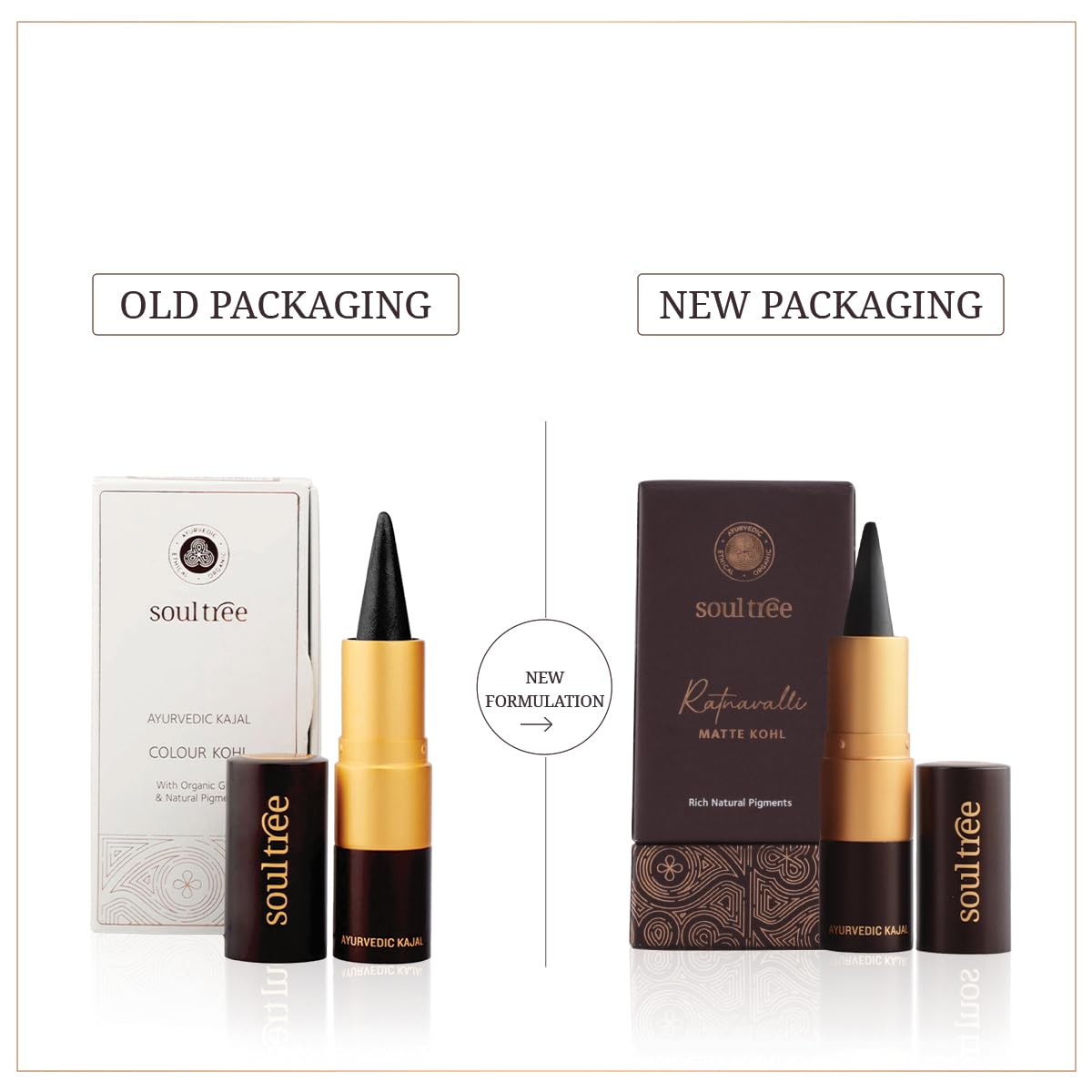 SoulTree Ayurvedic Kajal | Pure Black | Surma Smoke — Abyssal Black Onyx | Enriched with 100% Organic Ghee, Almond Oil & Camphor | Soothe, Cool & Nourish Eyes |