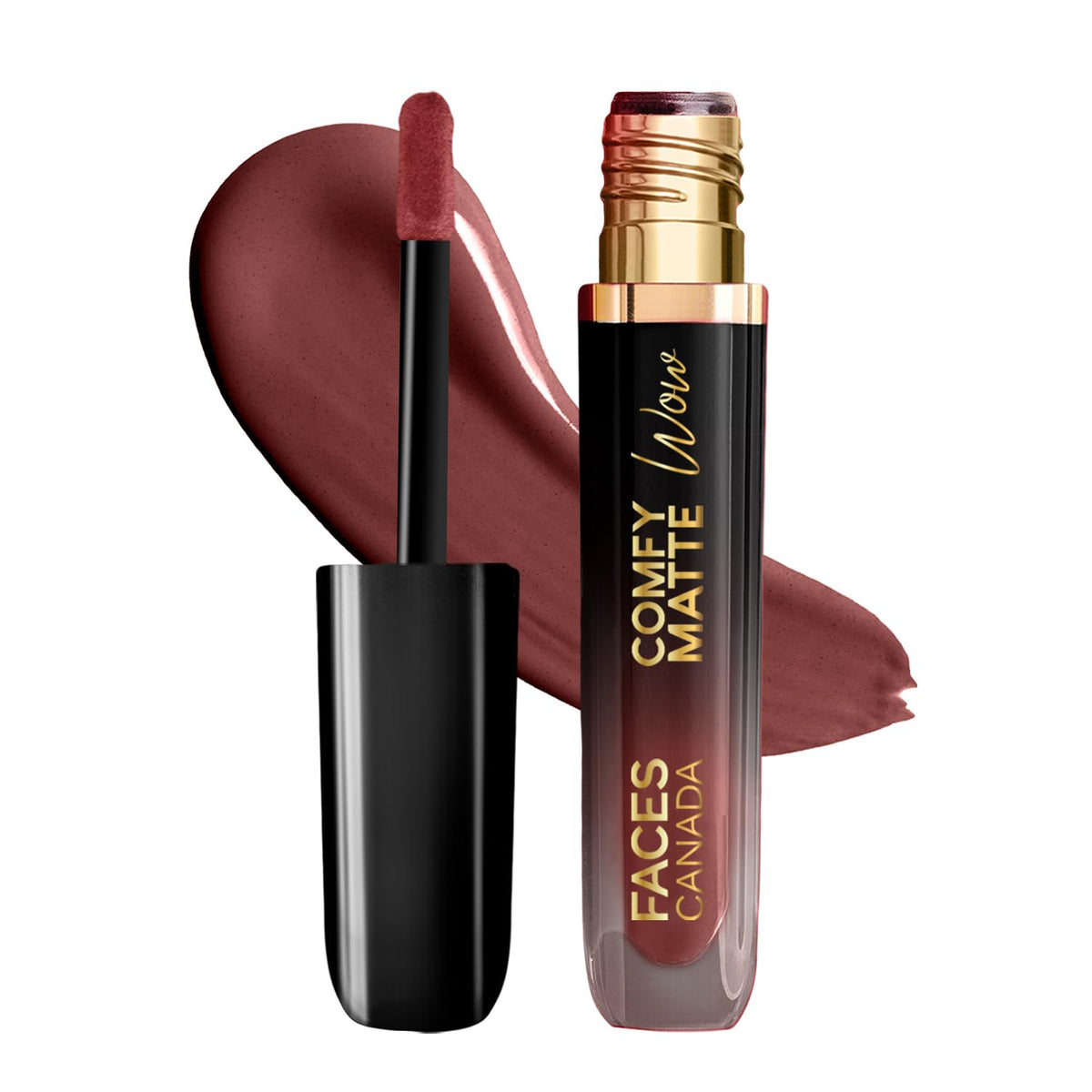 FACES CANADA Comfy Matte Wow Liquid Lipstick - Orchid Opulence 10 (Plum) 3.8ml | One Swipe Application | Highly Pigmented | Comfortable Wear | Glides Smoothly |