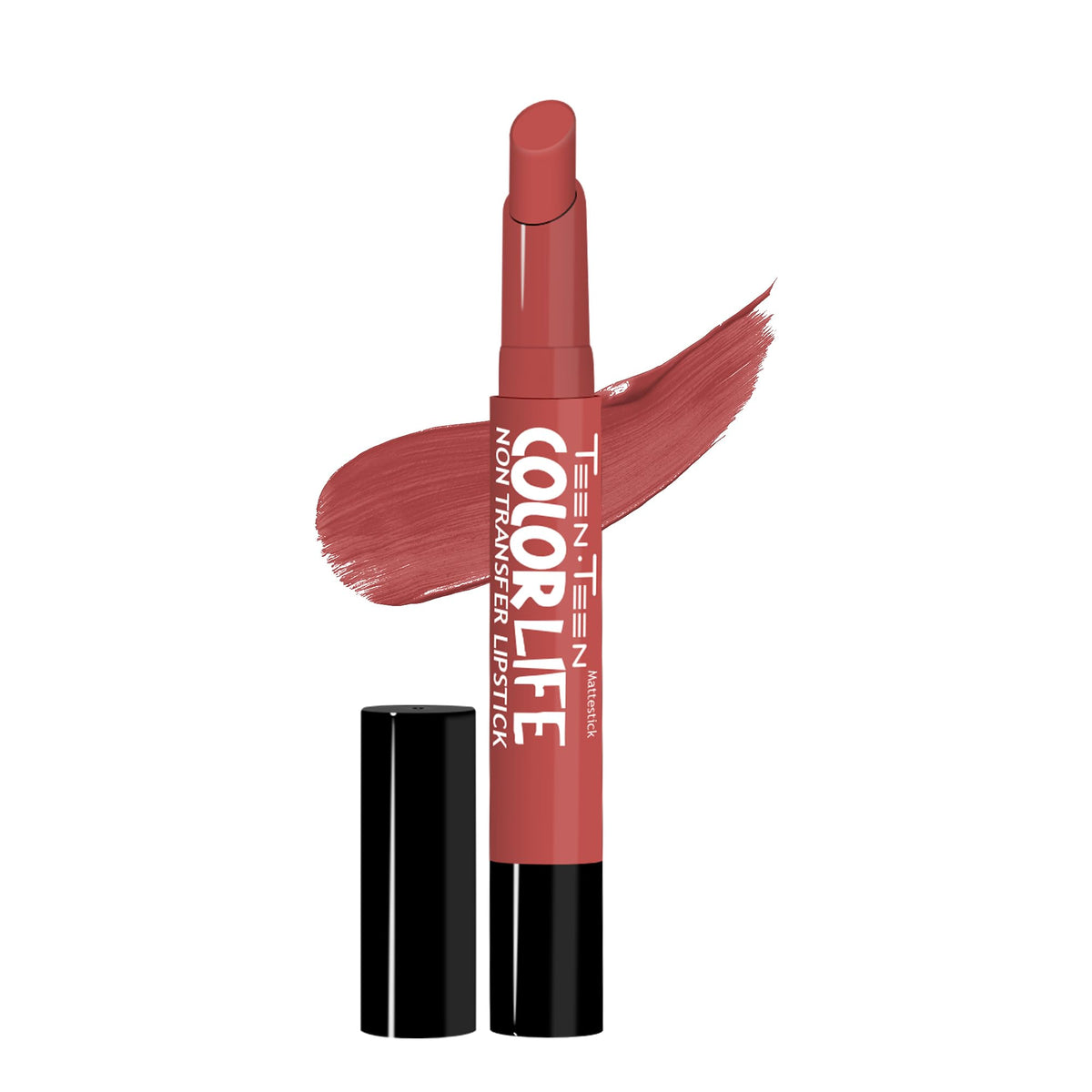 TEEN.TEEN Color Life Nontransfer Crayon Lipstick | Matte Finish with Built-in Primer | Waterproof & Long Lasting Lip Color | Smudge-Proof, Fade-Resistant Formul