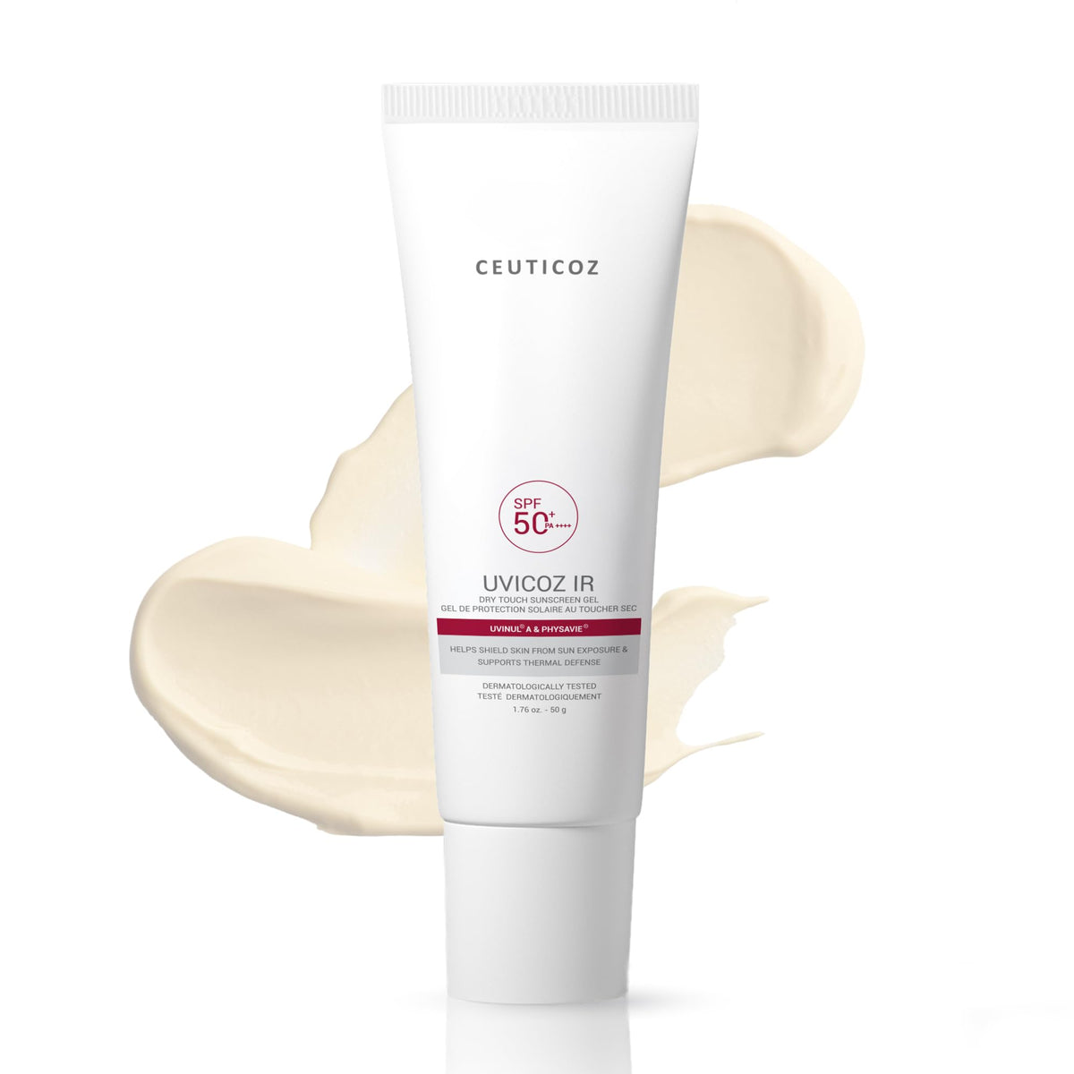 Ceuticoz Uvicoz IR Dry Touch Sunscreen Gel | SPF 50 PA++++ | For Sunburn & Thermal Aging | Infrared & UV protection with matte finish | Uvinal A & Bemotrizinol