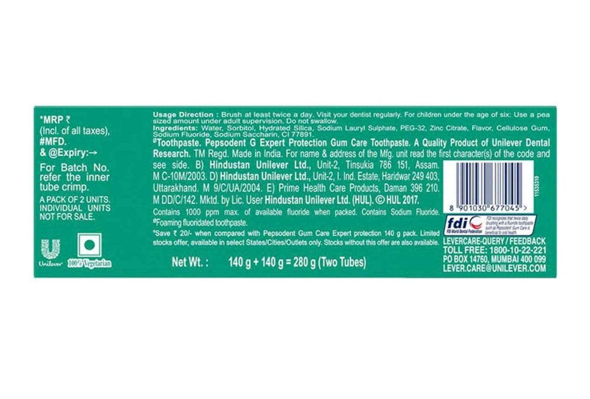 Pepsodent Expert Protection Gum Care Toothpaste - Complete, 2 * 150g Pack