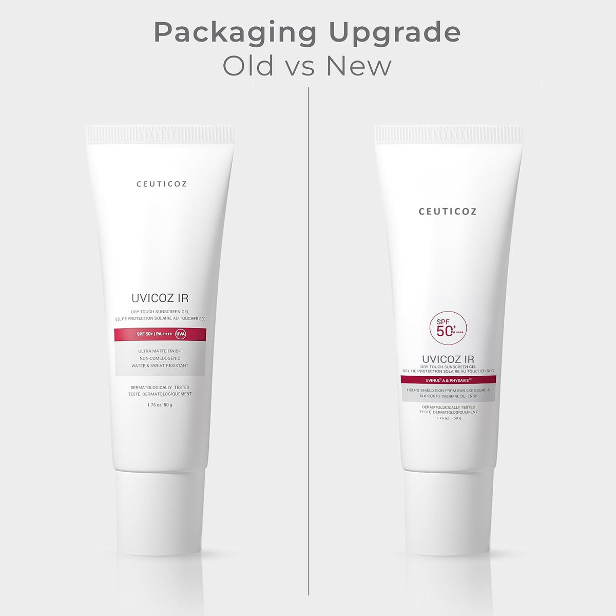 Ceuticoz Uvicoz IR Dry Touch Sunscreen Gel | SPF 50 PA++++ | For Sunburn & Thermal Aging | Infrared & UV protection with matte finish | Uvinal A & Bemotrizinol