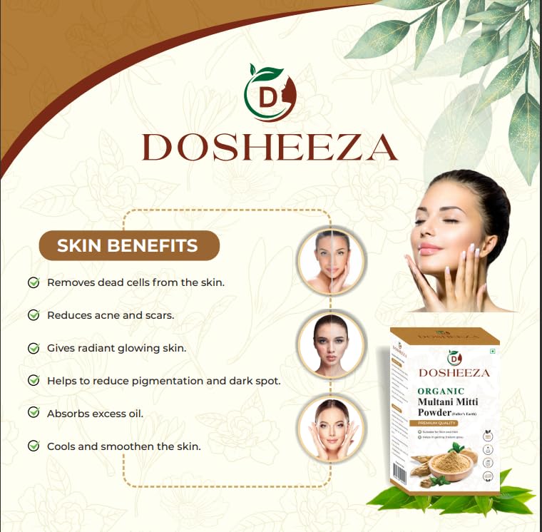 Organic Multani Mitti Powder, Fuller's Earth, Premium Quality Natural Clay for Skin and Hair