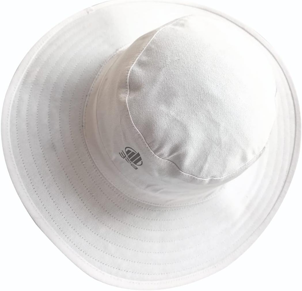 3RB Sports Panama Cricket Umpire Hat with Extra Wider Made with Cotton Fabric for Men Women Color-White (Pack of 1), White, XL