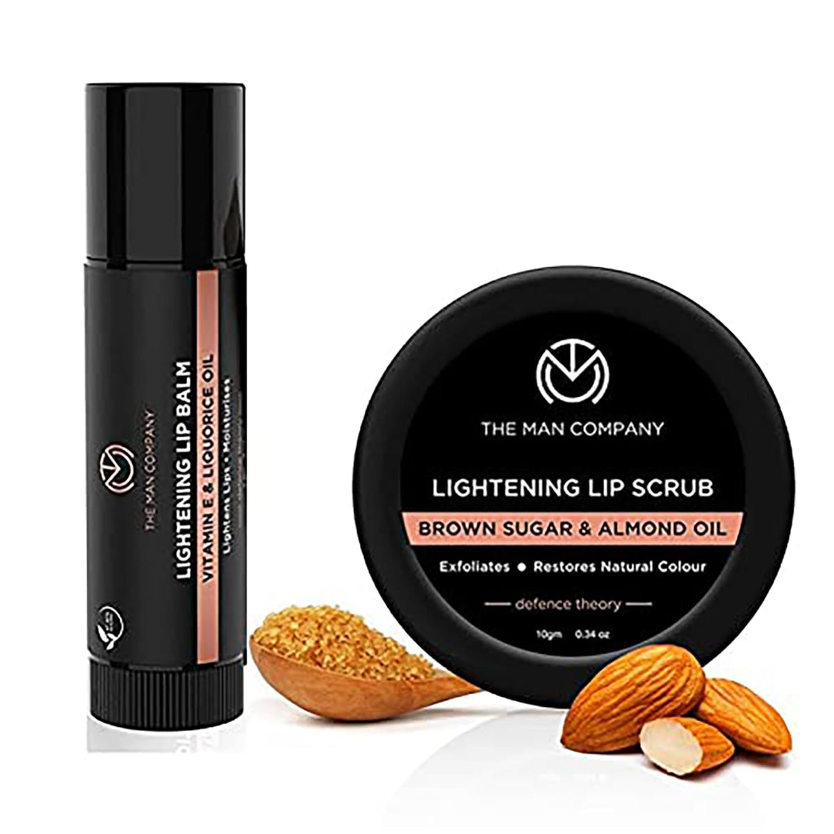 The Man Company Lip Care Combo with Lip Scrub & Lip Balm for Dry & Chapped Lips | For Soft, Supple & Damaged Lips - 14gm