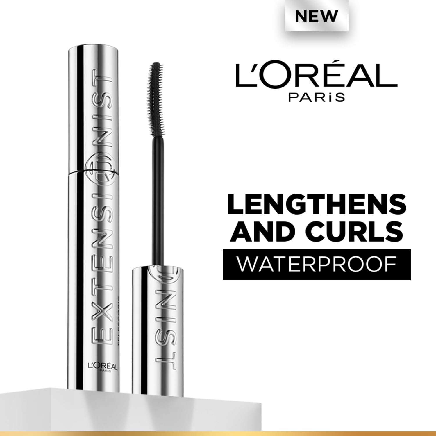 L'Oréal Paris Telescopic Extensionist Waterproof Mascara Extends lashes +5mm closer to brows Sculpting comb brush with 300+ bristles, 11ml